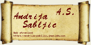 Andrija Sabljić vizit kartica